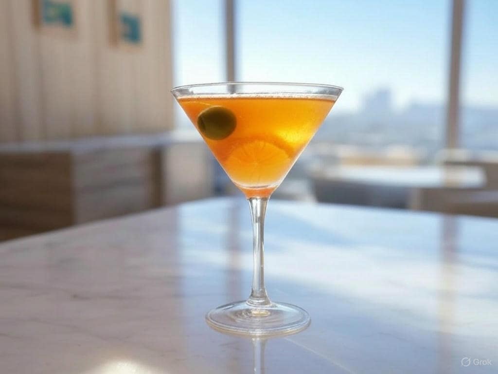 Goldie - The Golden Olive Martini